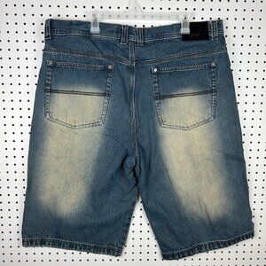 Cube Baggy Jean Shorts Size‎ 42 Jorts Hip Hop Sick Wash Punk Wide Leg Skate Y2K